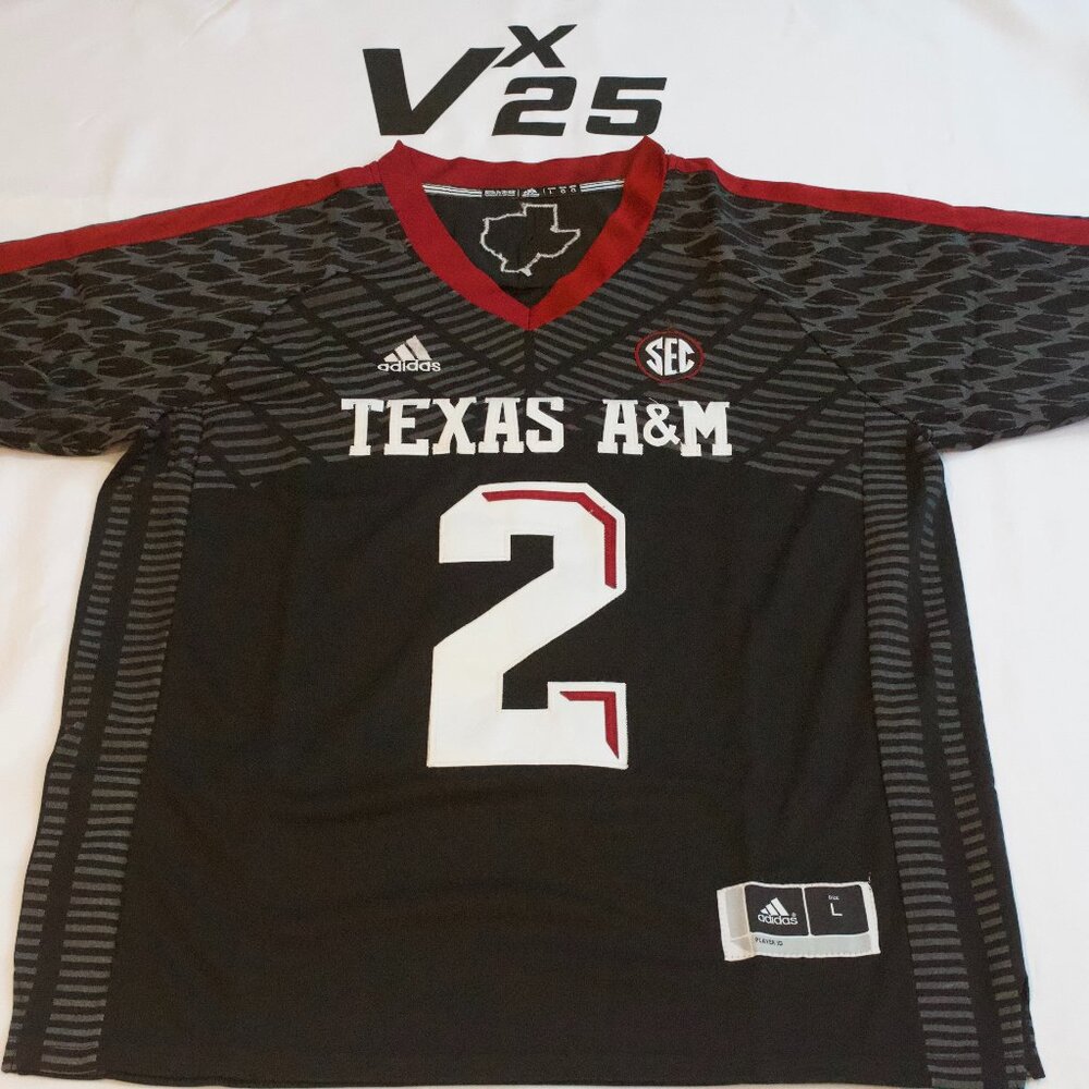 NEW Men's Johnny Manziel Texas A&M Aggies Adidas Black Jersey Sz Lg